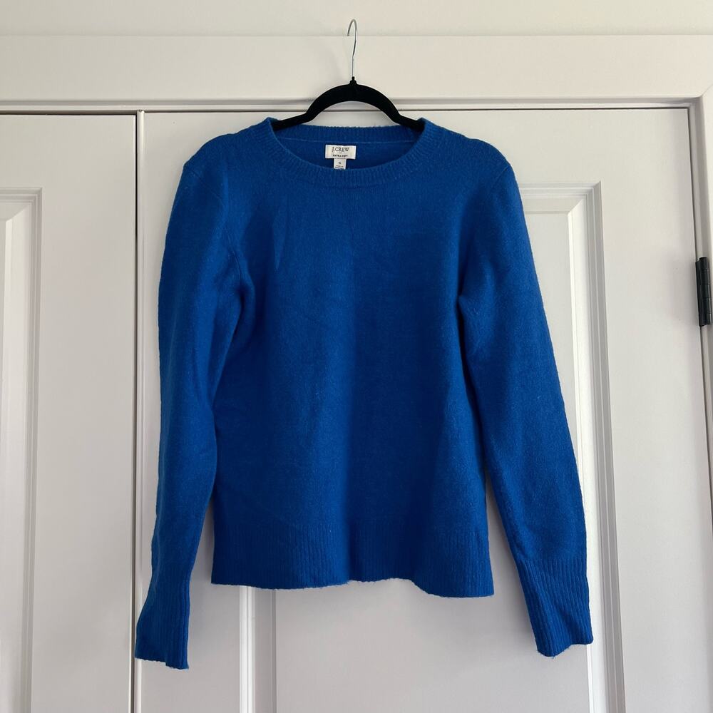 J‎ Crew Women's Extra Soft Wool Crewneck Sweater Bright Blue Size Small